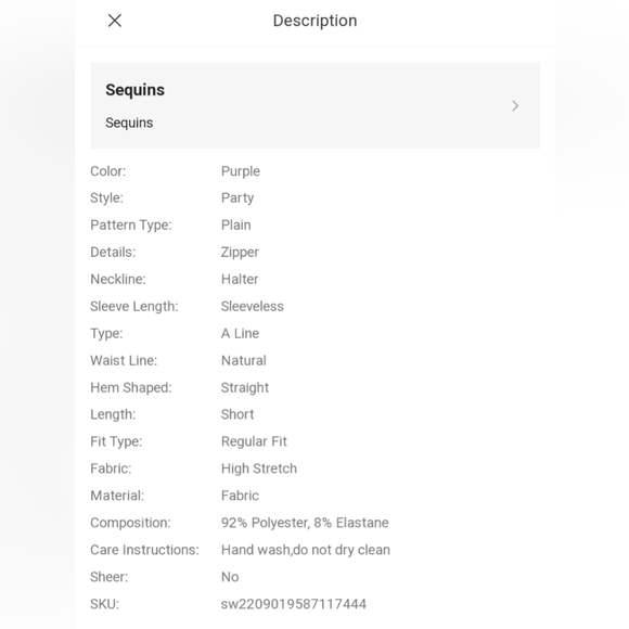 SHEIN BAE sequin halter neck zip back dress - Picture 10 of 10